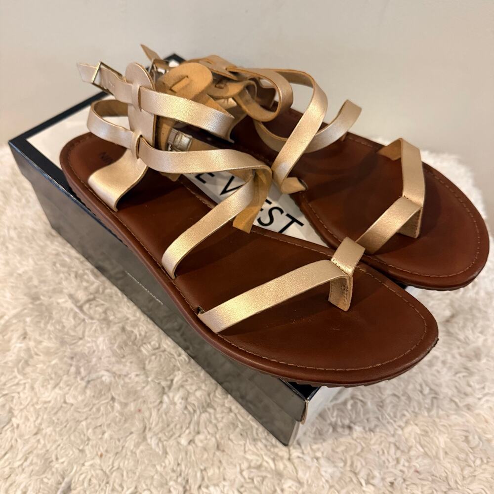 Nine West Gold Gladiator Sandals